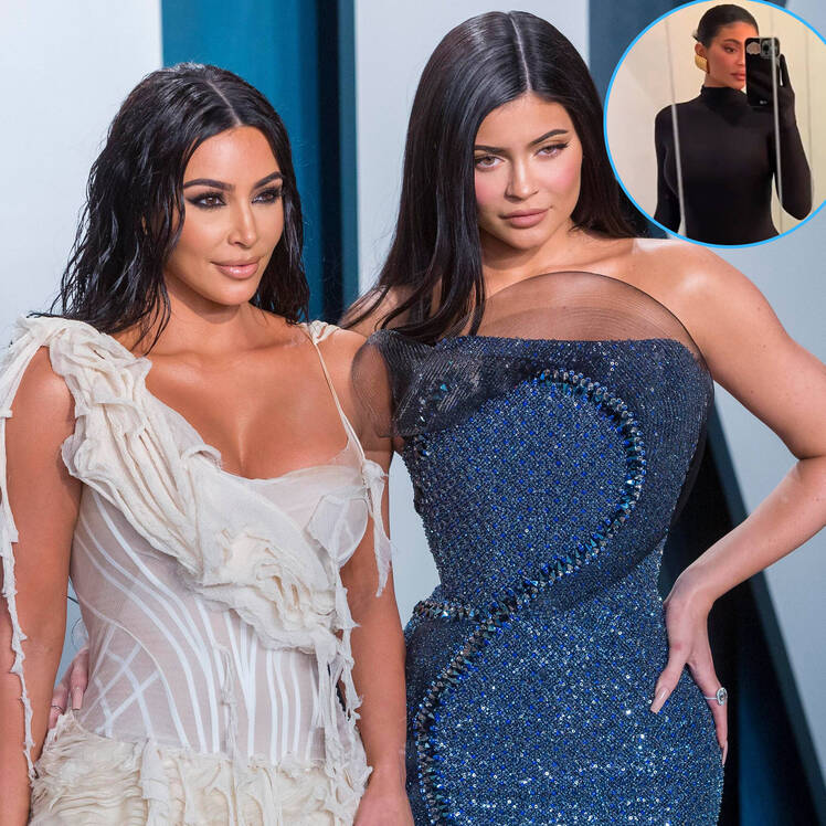 Kylie Jenner Twins With Sister Kim Kardashian in All-Black Black Bodysuit: See Photo