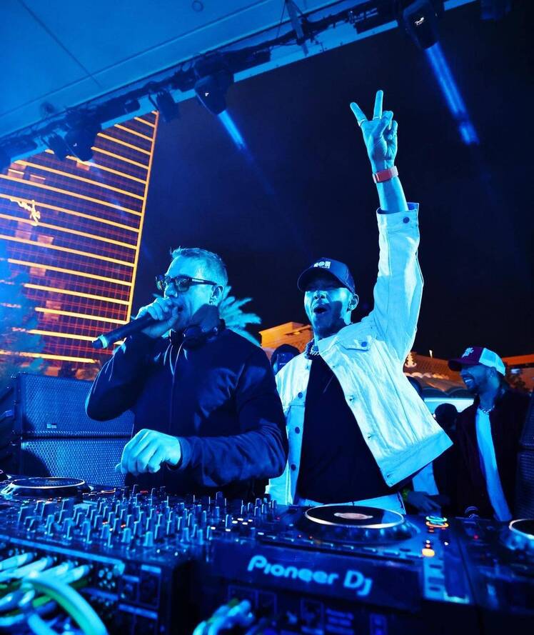 Diplo and Lewis Hamilton in Vegas