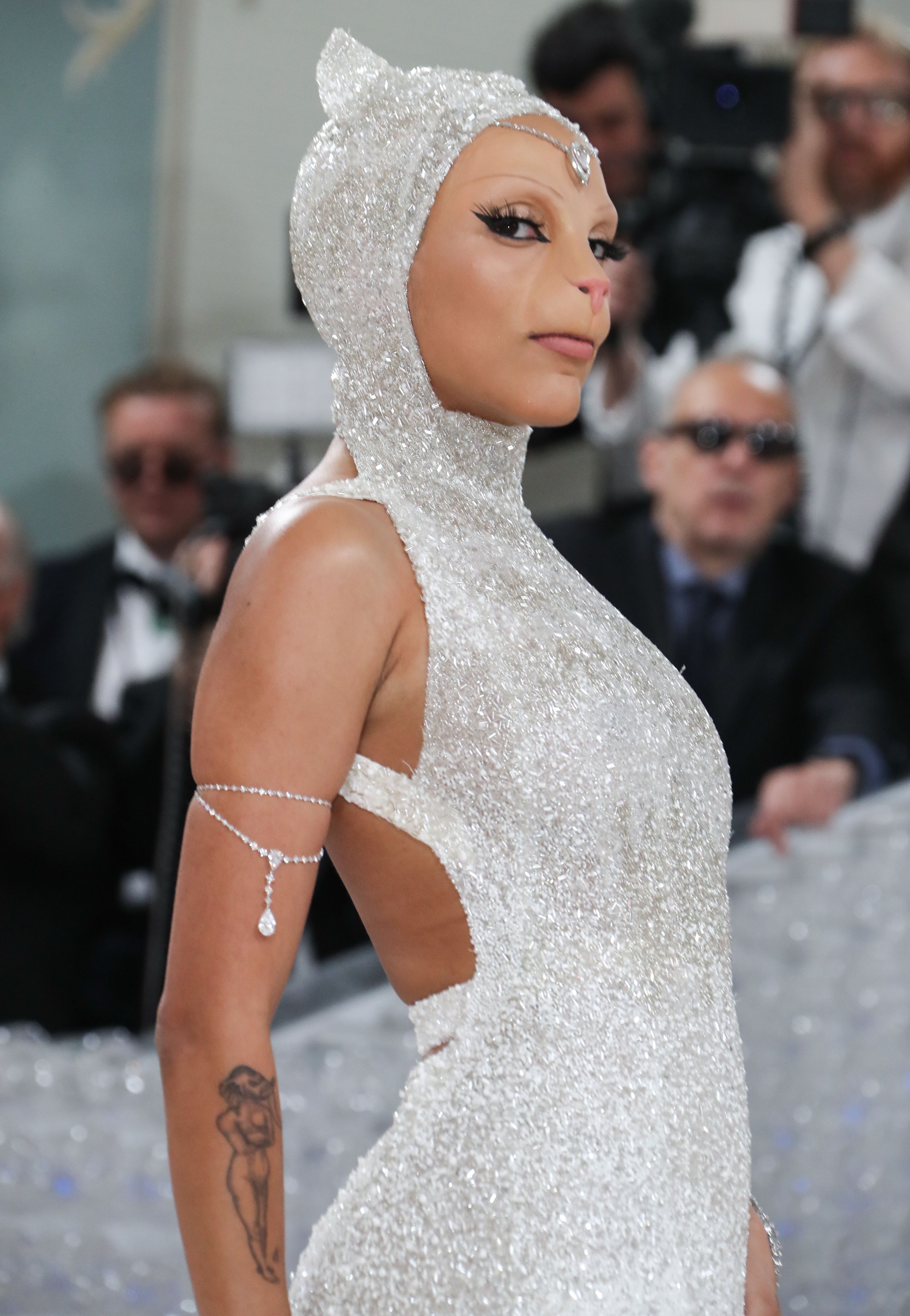 Doja Cat 2023 Met Gala Cat Prosthetics Outfit Photos Internewscast