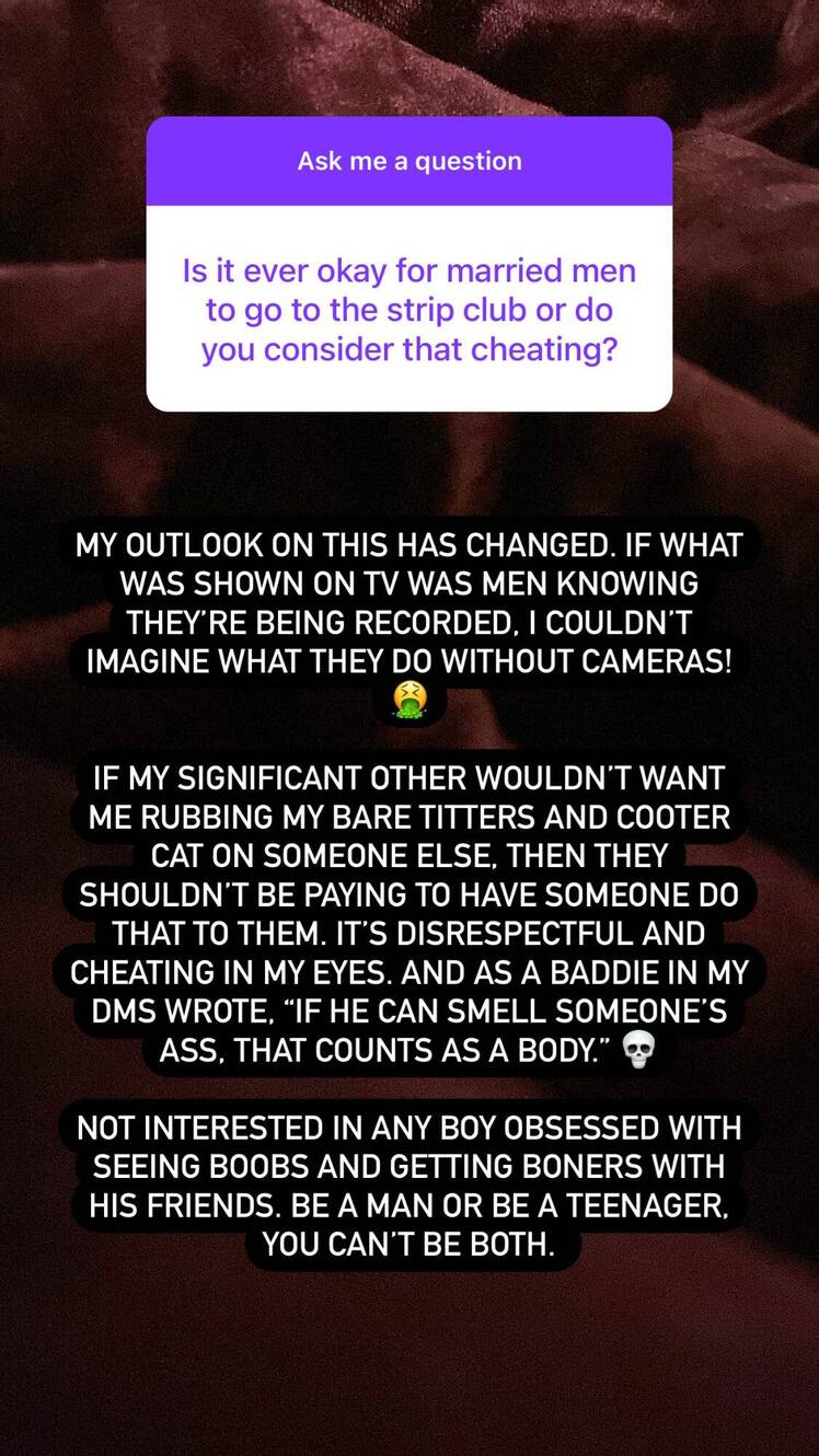 Kalani Instagram Stories strip club