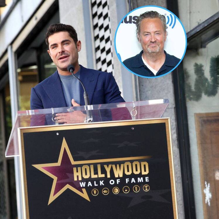 zac efron honors matthew perry at walk of fame ceremony