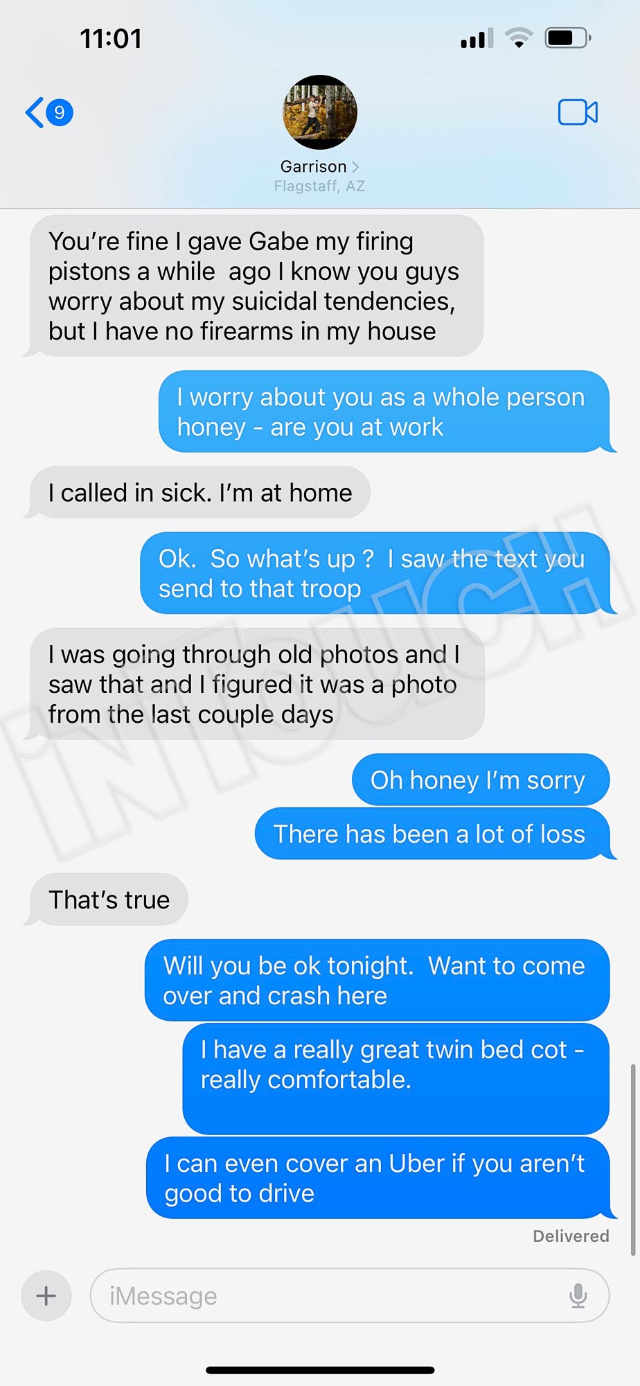 Garrison Brown s Phone Shows Texts Before Death 419