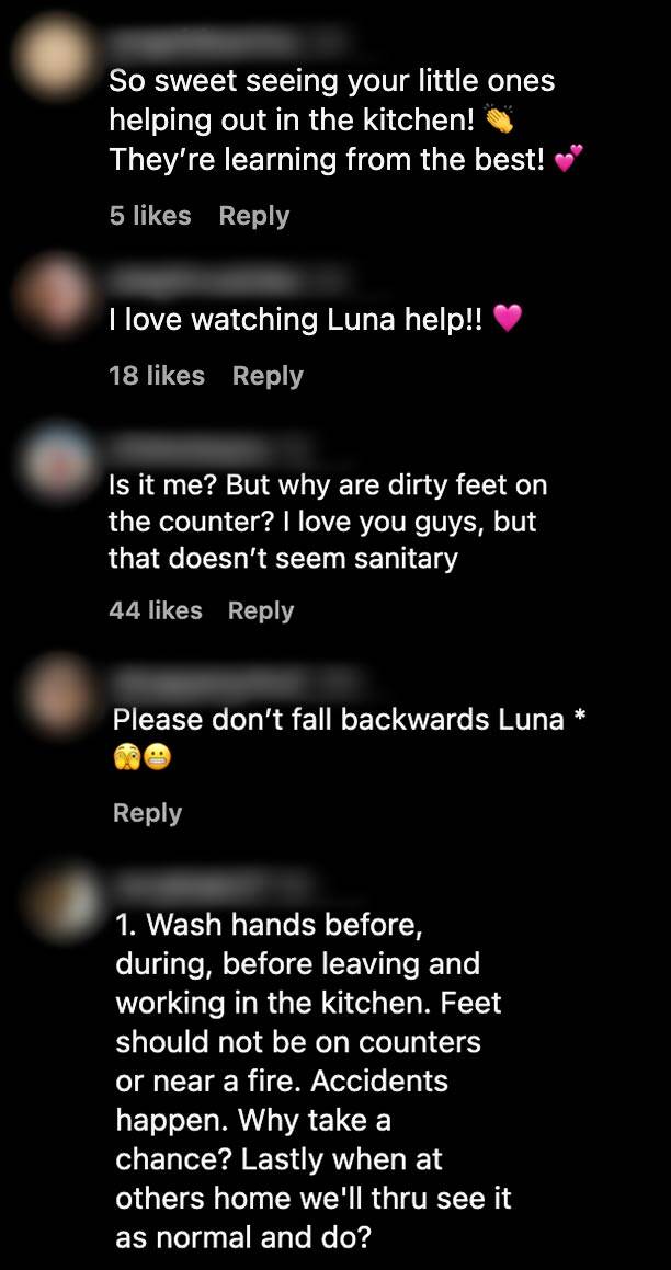 Chrissy Teigen Slammed by Fans for Video of Daughter Luna Cooking With Her Feet on Kitchen Countertop 0250