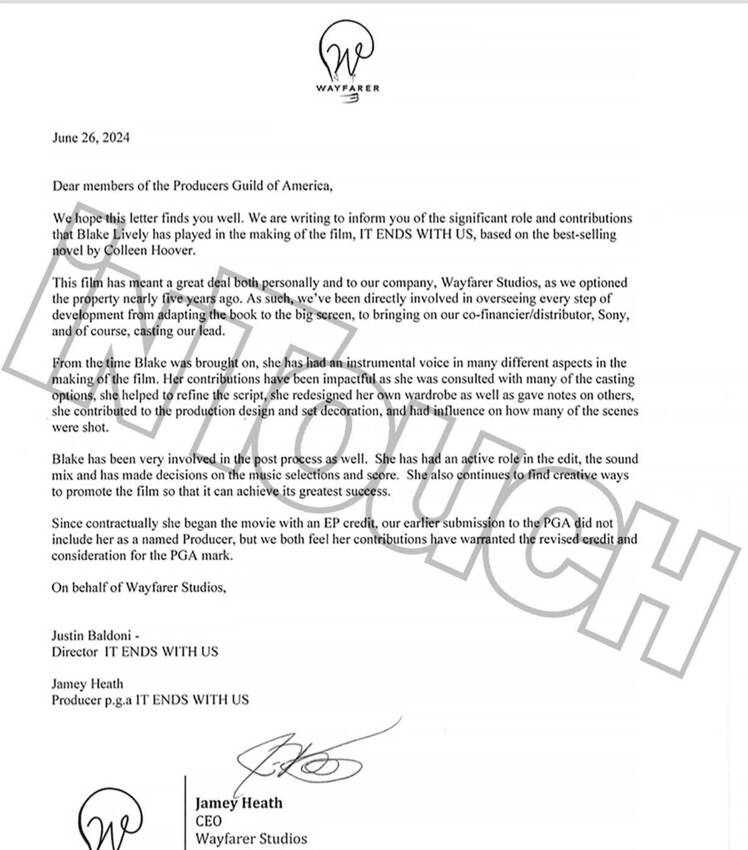 Read The Letter Justin Baldoni Begrudgingly Wrote After Blake Lively Allegedly Demand Producer Credit