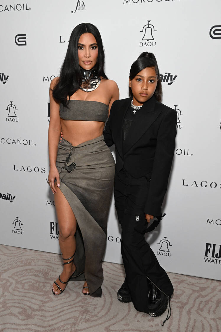 Kim Kardashian and North West at the Fashion Los Angeles Awards at The Beverly Hills Hotel in 2023.